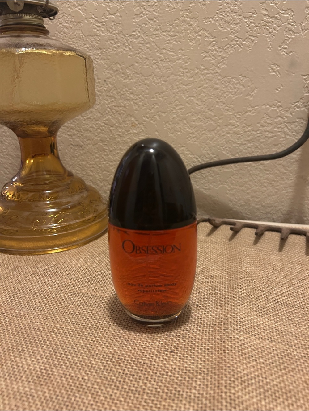 Calvin Klein Obsession Orange Glass Bottle with Black Cap